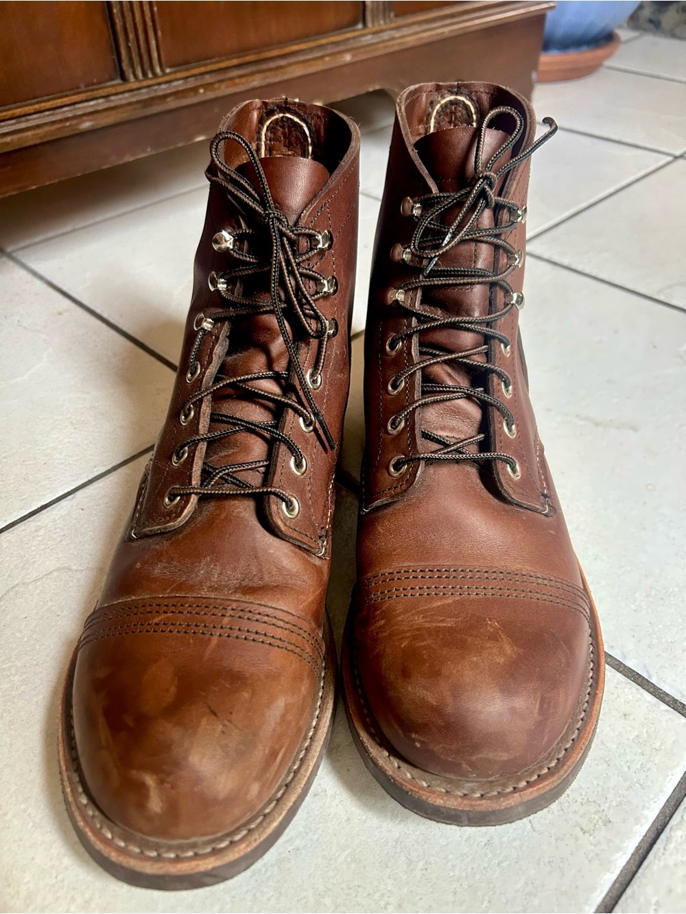 Red Wing Heritage Iron Ranger Brown Leather Lace-Up Work Boots